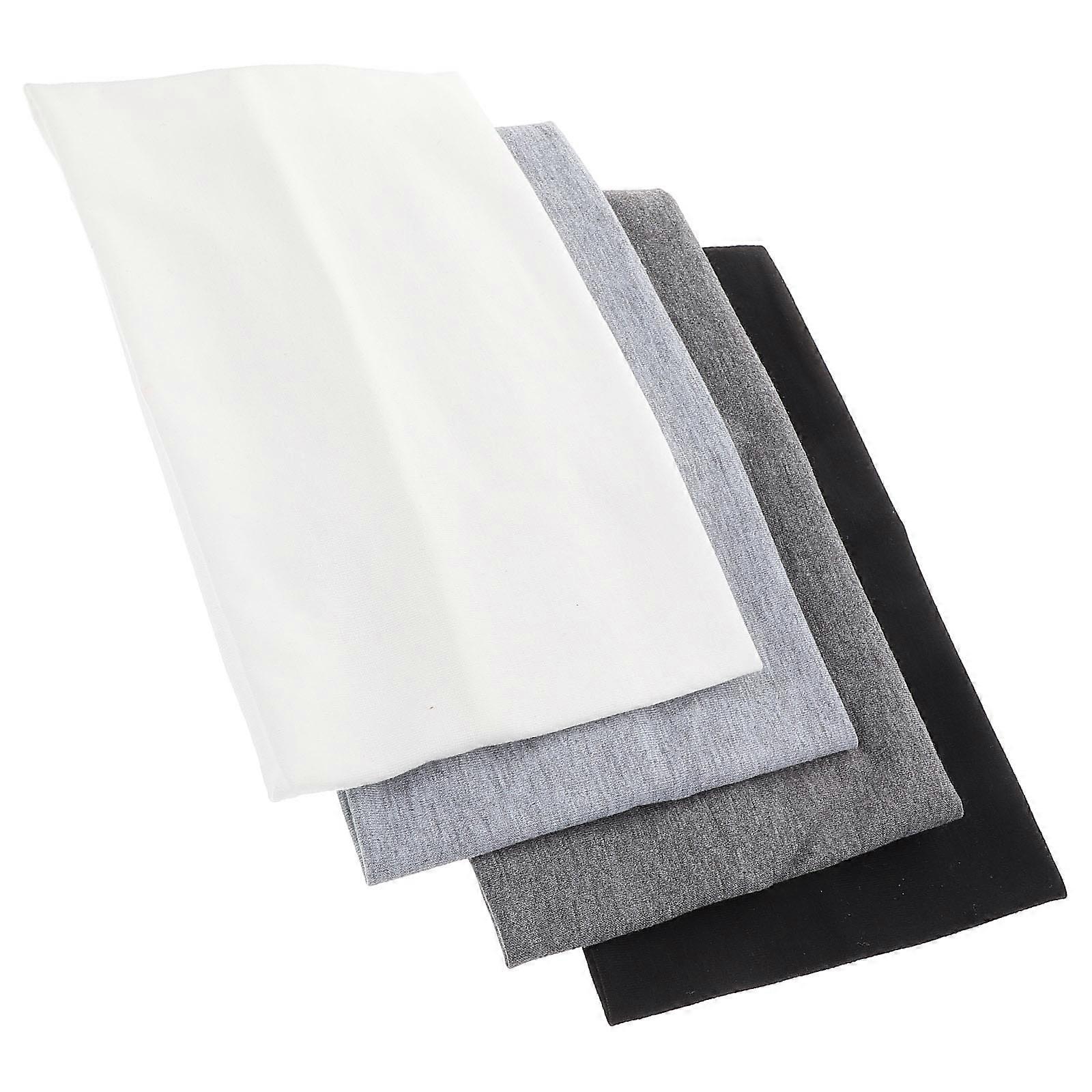 Wide Elastic Cloth Headbands for Women Assorted Color Sweat Absorbent for Workout and Yoga 4 Pieces