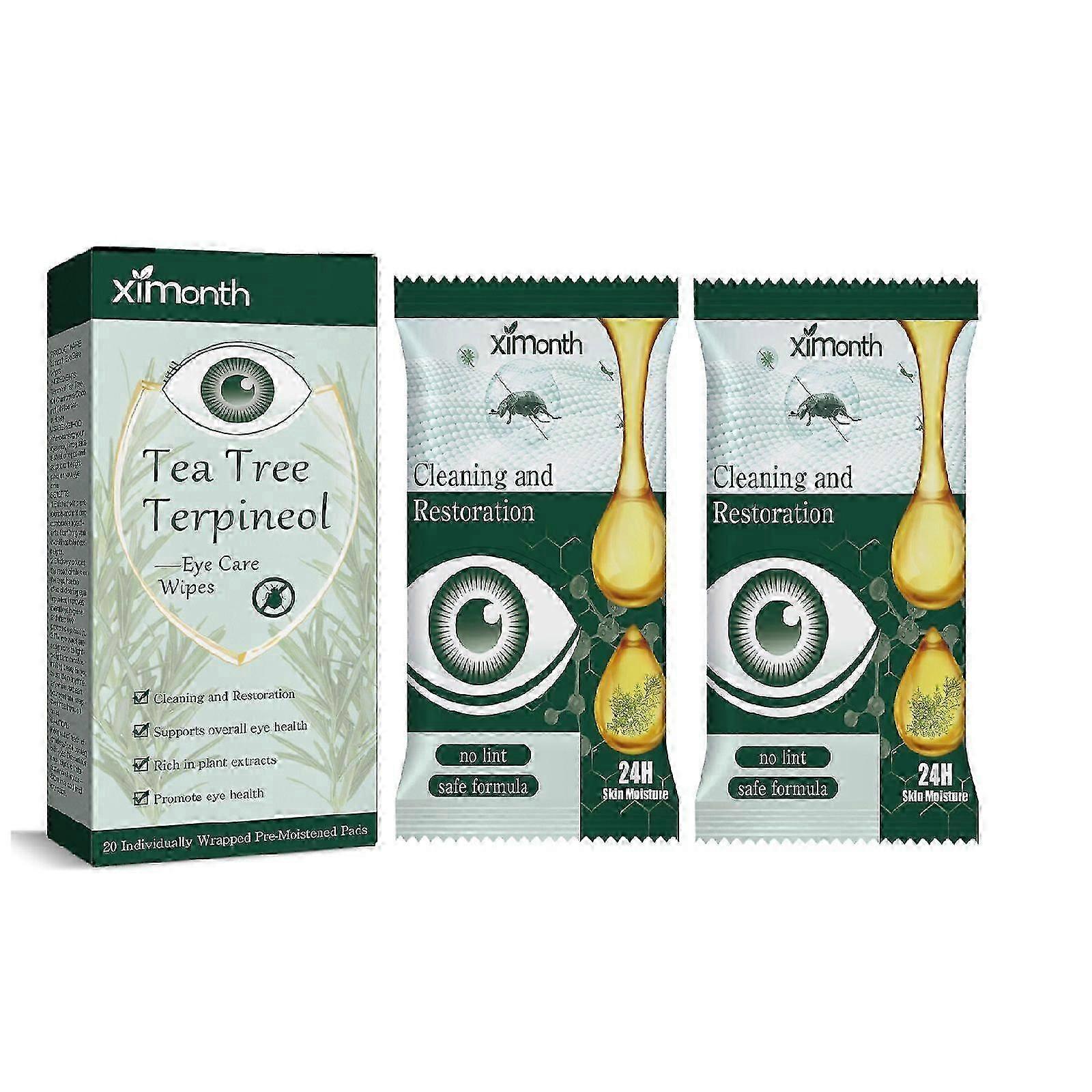 Suitable for Dry, Itchy Eyes: Tea Tree Oil Eyelid Cleansing & Mite Removing Wipes