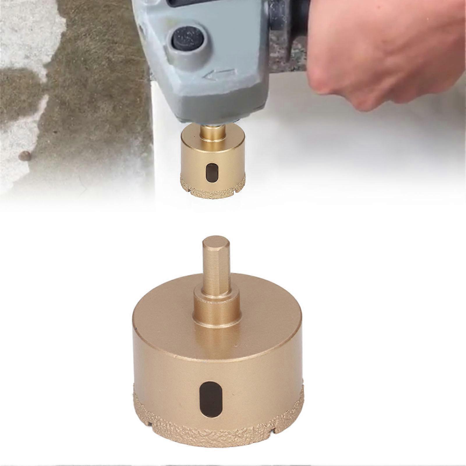 Diamond Hole Saw 60mm Carbon Steel Tile Drill Bit Triangular Shank