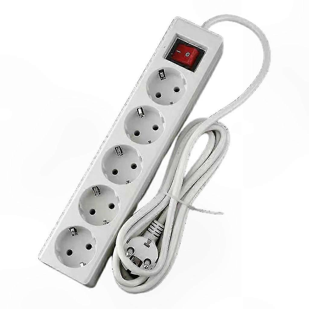 German Style EU Extension Socket Power Strip with 2 Pin Plug Outlet Adapter