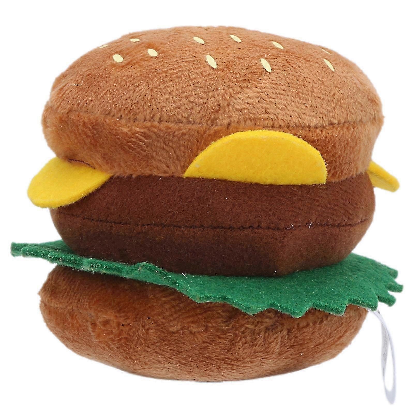 Dog Plush Hamburger Toy Squeezable Soft Hamburger Funny Squeaky Dog Toy for Small Dogs Cats 2025