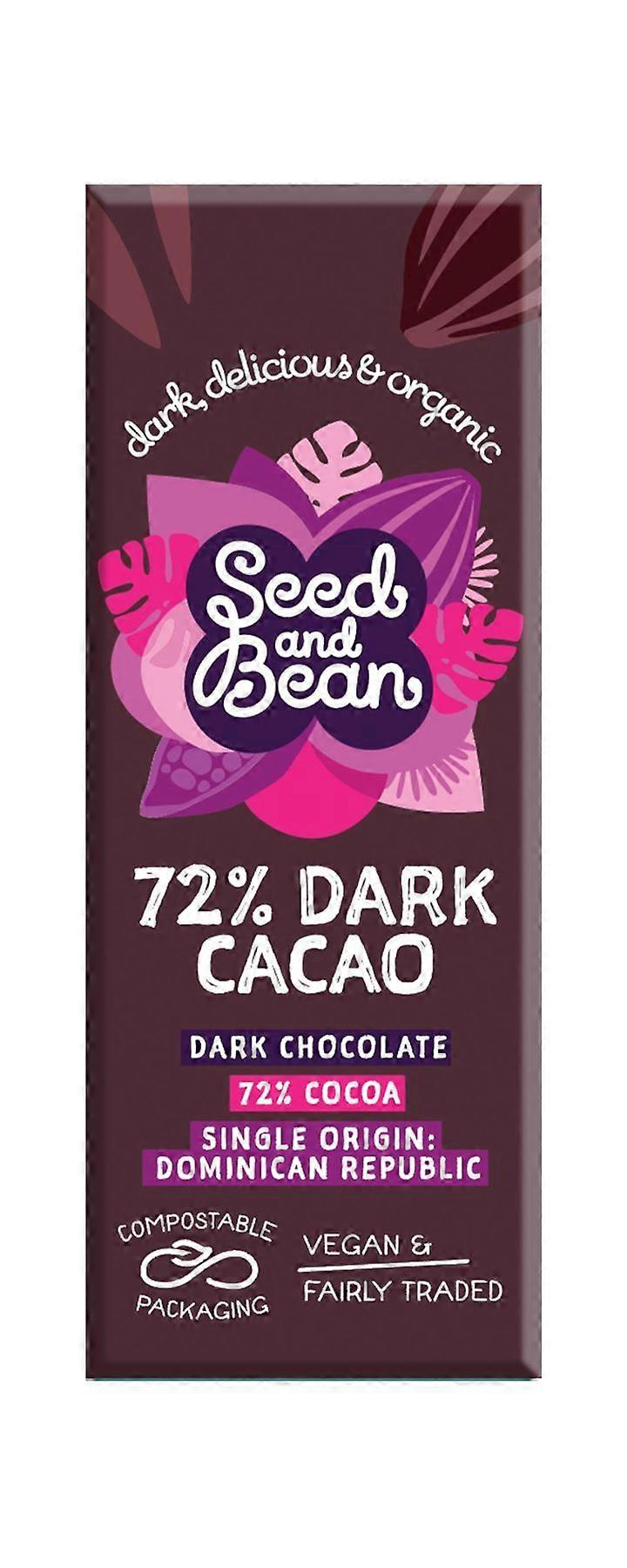 Seed & Bean 72% Dark Cacao Chocolate Bar 25g - 30 Pack