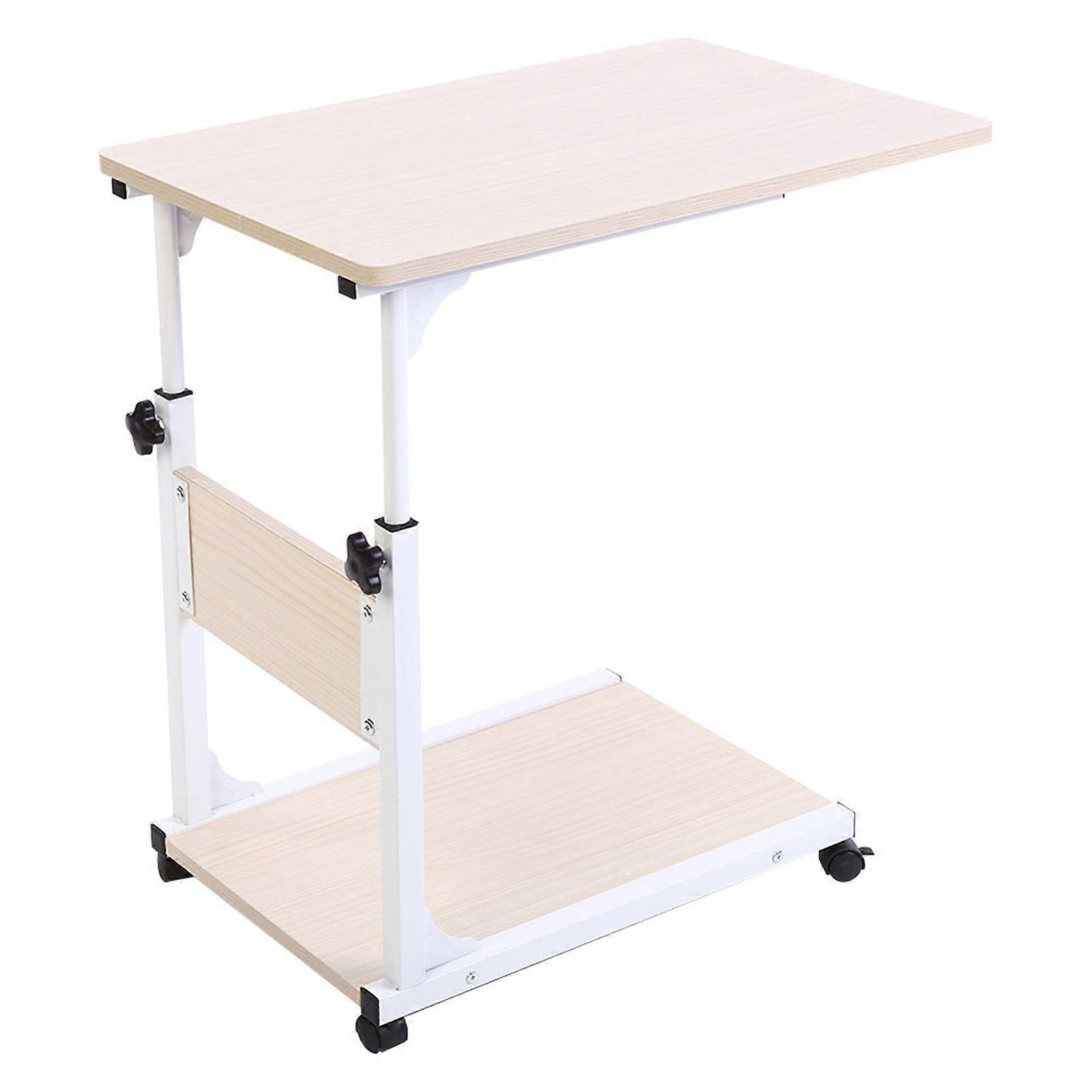 Portable Multifunctional Removable Laptop Desk with Wheels Bed Sofa Books White