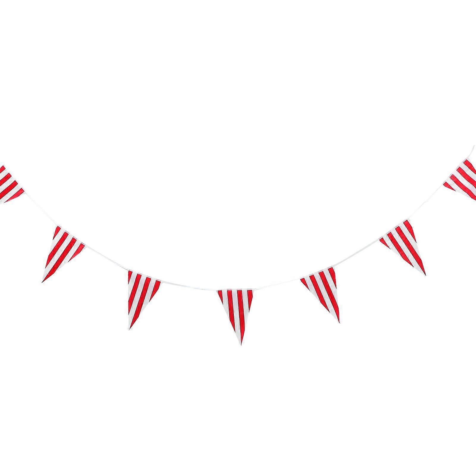 1 Set Carnival Circus Bunting Banner Striped Pennant Banner Triangle Bunting Flag (S)