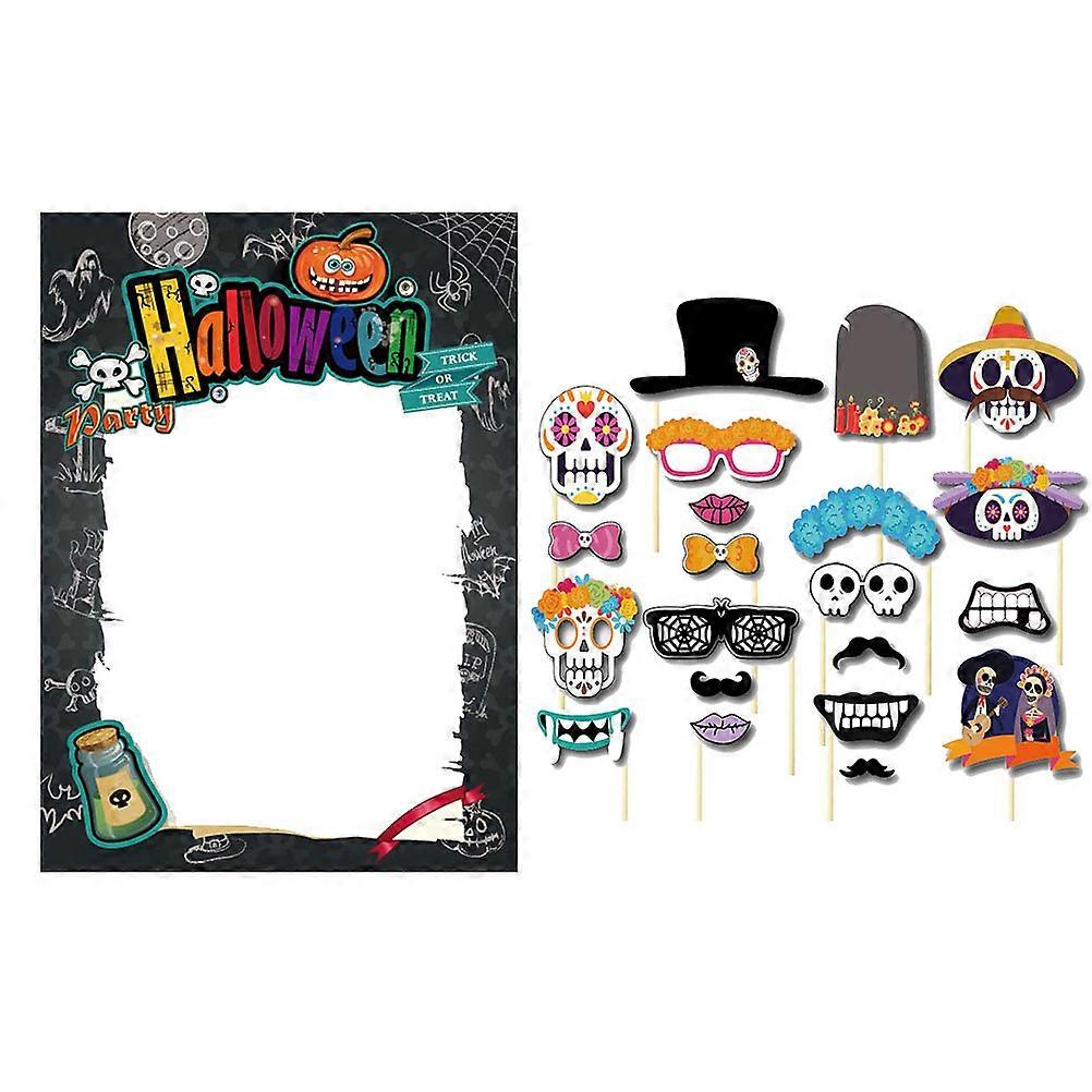 Halloween Party Photo Props Skull Photo Frame for Photography 22Pcs
