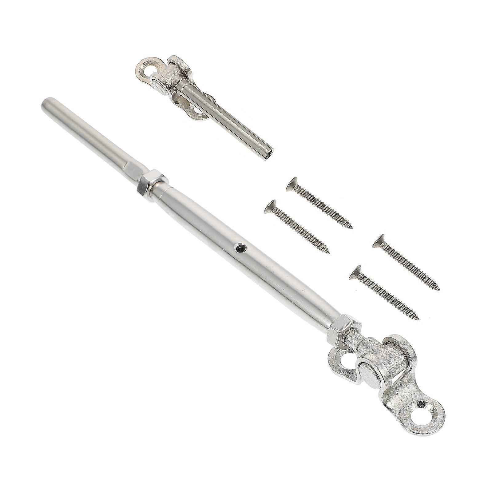 Cable Railing System Kit Stainless Steel Turnbuckle Hardware for Stairs Railing Silver Rust Resistant Tightenable 1Set