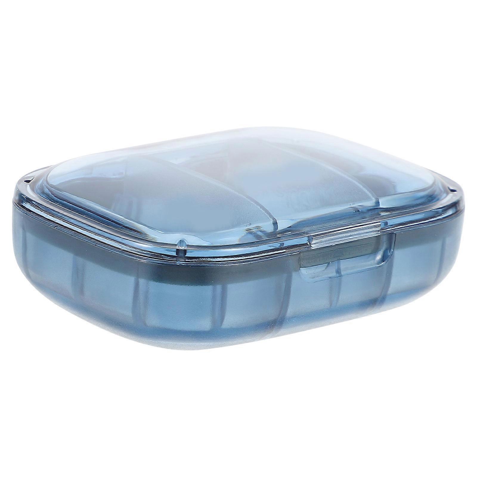 Travel Case Pill Organizer for Storage 2Pcs Blue Portable Pill Container