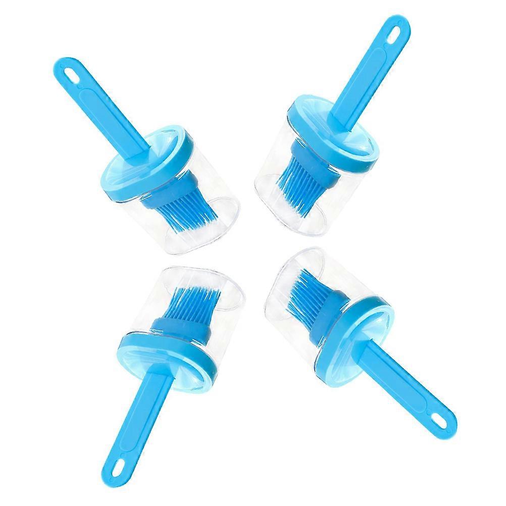 Oil Basting Brush Multi-Function Pastry for Kitchen Cooking Nylon Silicone Blue with Ergonomic Handle 4Set