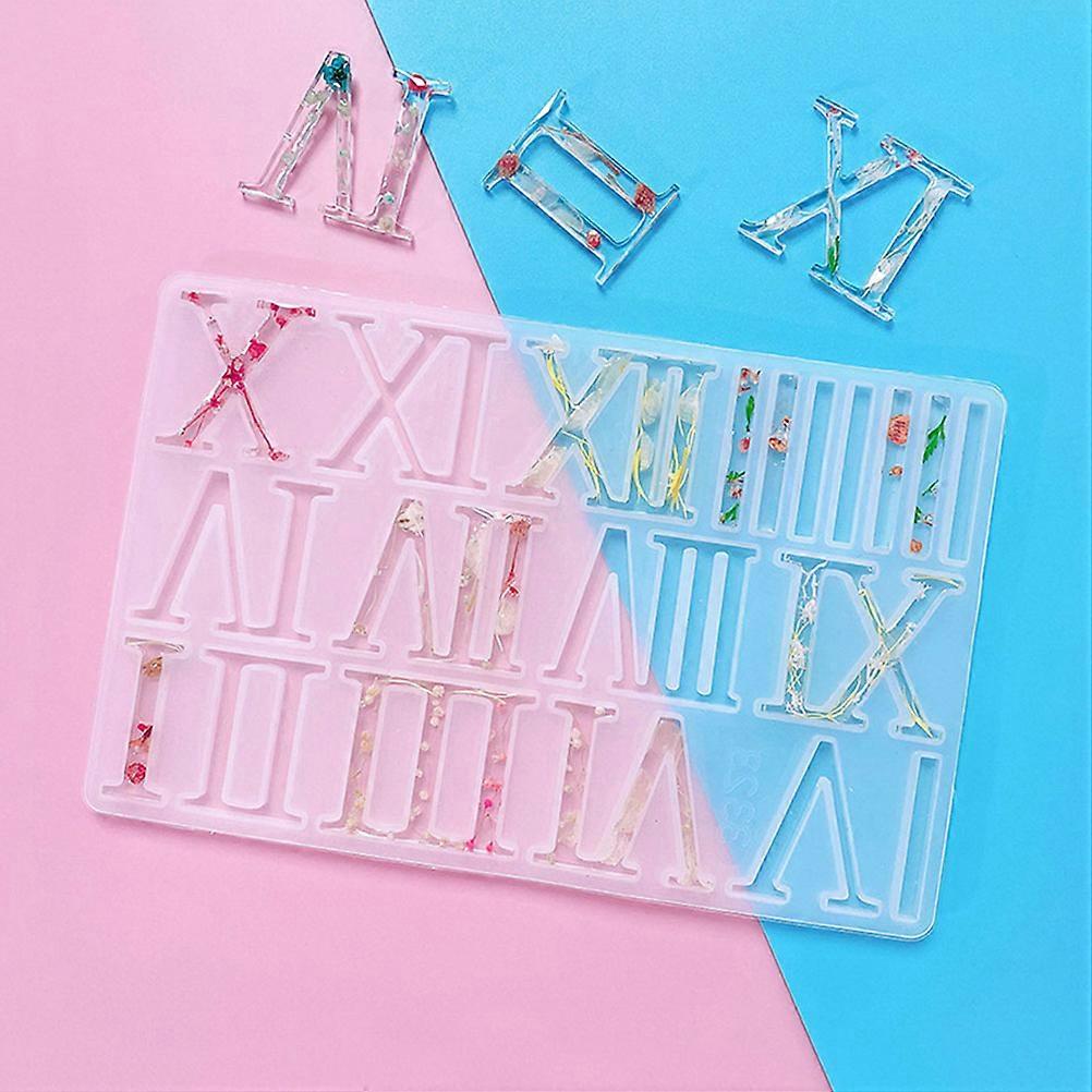 Round Resin Mold with Roman Numerals for Silicone Clock Craft 5Sets