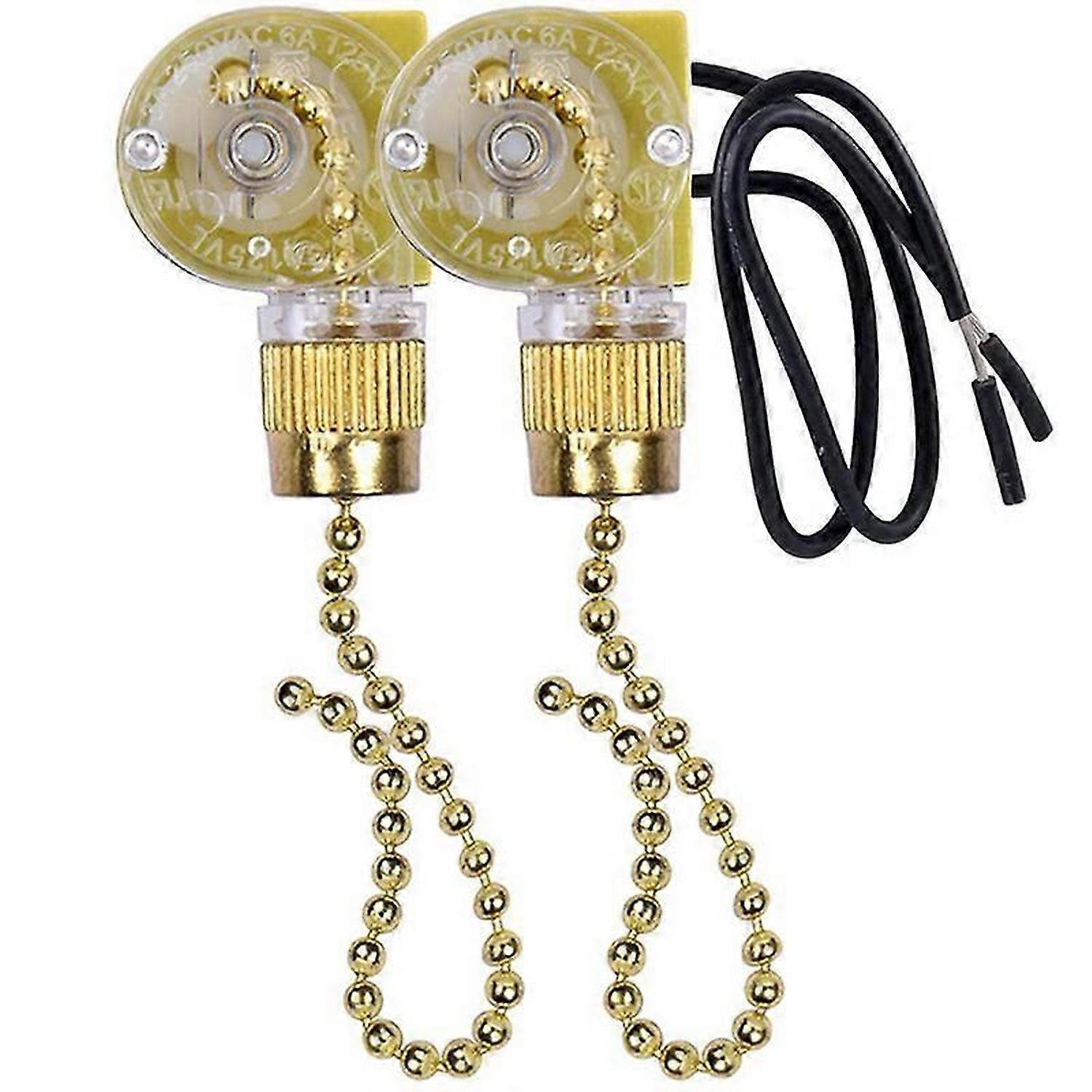 Ceiling Fan Light Switch ZE-109 Two-Wire Light Switch with Pull Cords for Ceiling Light Fans Lamps 2