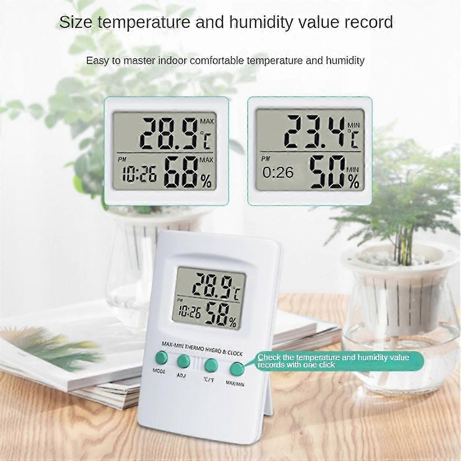 Multi-Function Digital Temperature and Humidity Meter with Clock Humidity Temperature ℃/℉ Function f