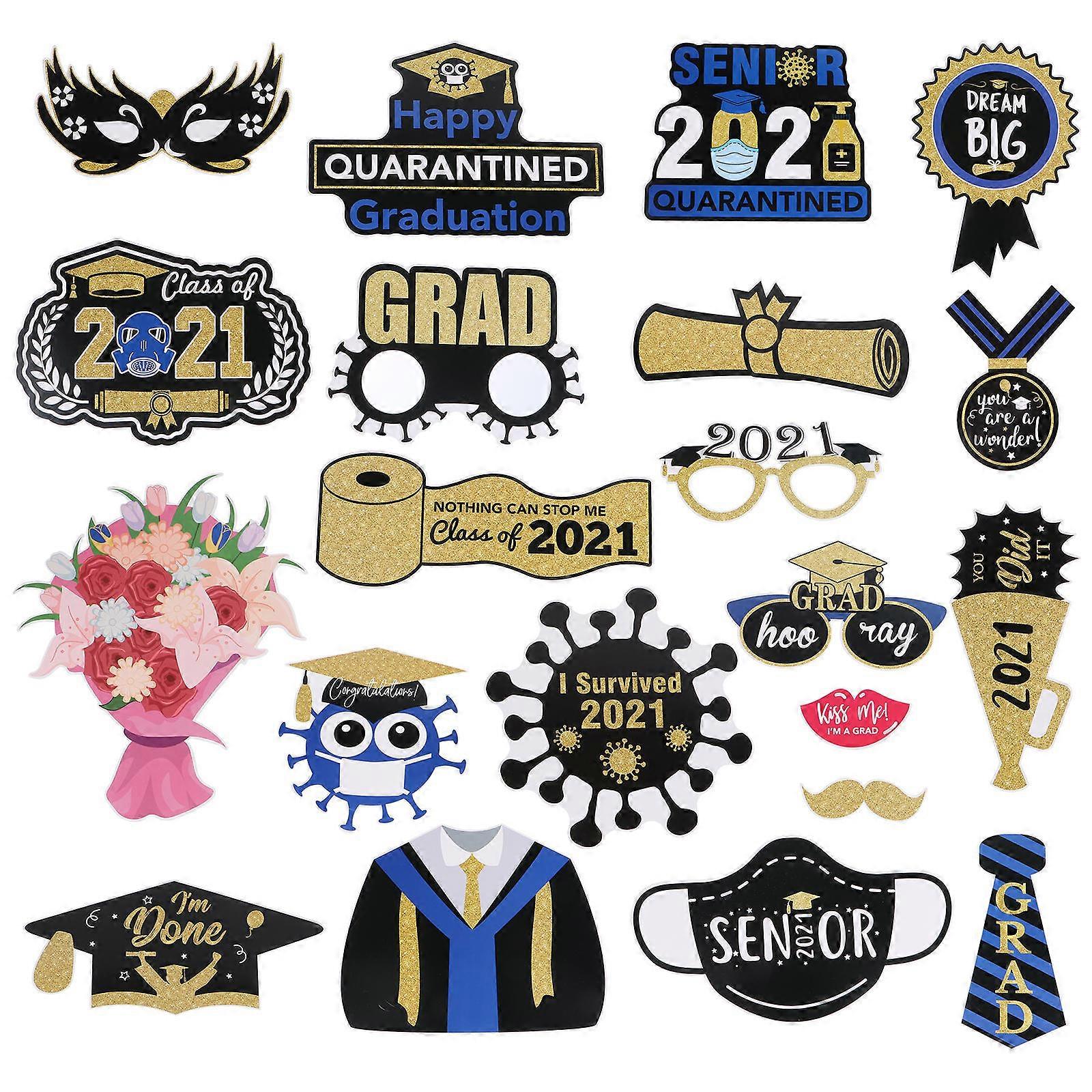 Graduation Photo Props Paper Set for Party Use with 1Set Assorted Color
