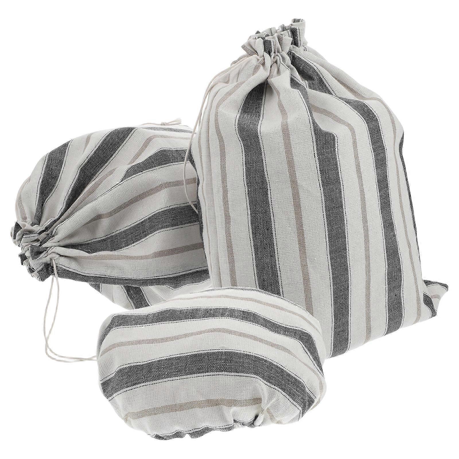 Linen Bread Bags Cloth for Storage Use with 4Sets Drawstring Closure
