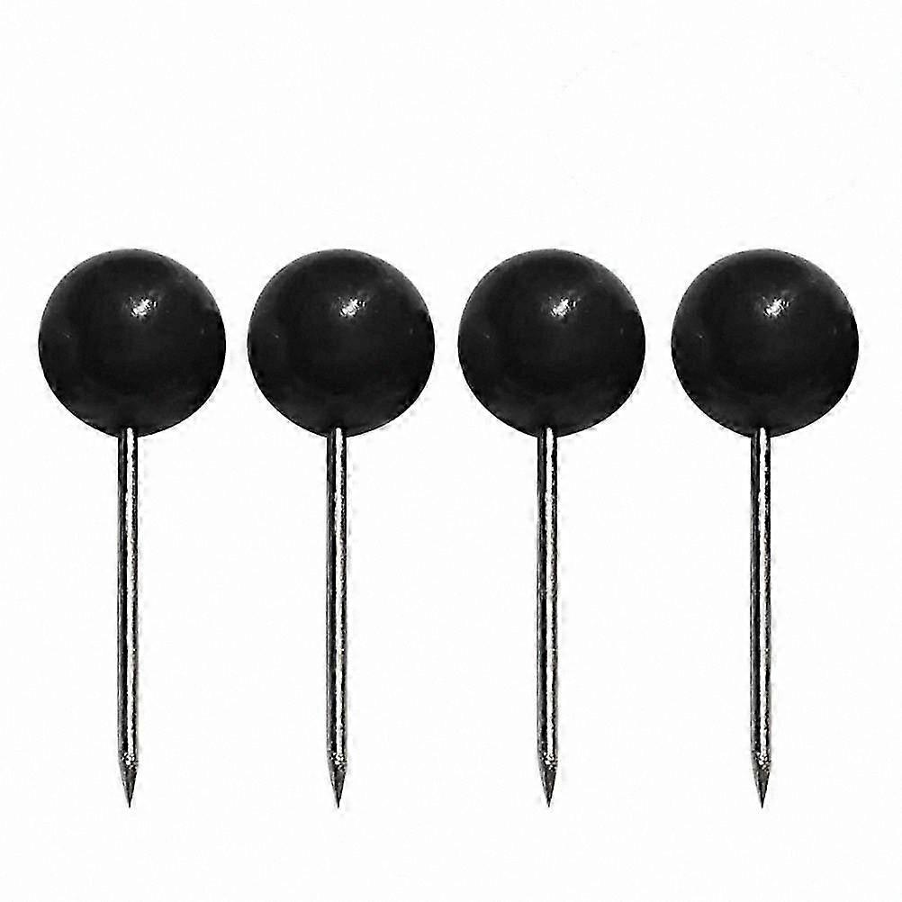 300 Pcs Black Map Tacks Push Plastic Round Pearl Head with Steel Point for Corkboard Bulletin Board and Fabric