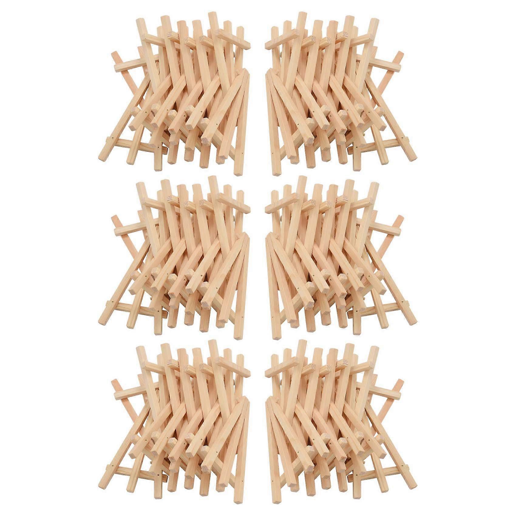 72 Pack Mini Wood Display Easel Wood Easels Set for Paintings Craft Small Acrylics Oil Projects