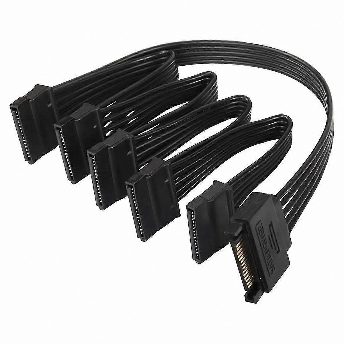 SATA Power Splitter Cable - 1 to 5 HDD SSD Extension Cord for Hard Drive Expansion