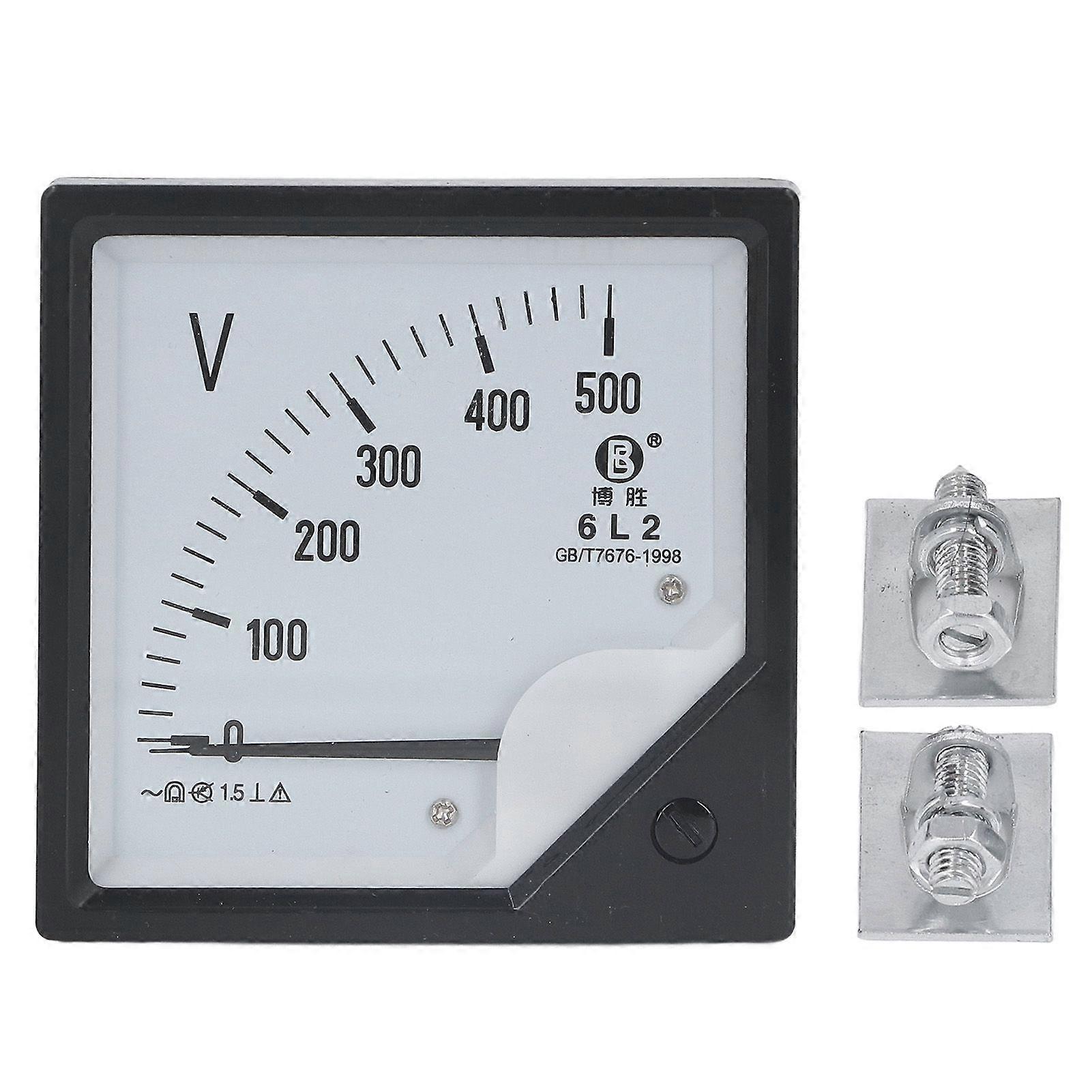 Analog Voltmeter AC 0500V Pointer Volt Meter Panel Needle Voltage Gauge for Equipment
