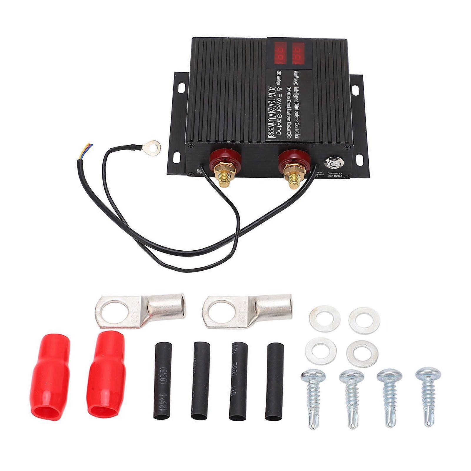 Dual Battery Isolator 200A Universal Double Battery VSR for Car RV ATV UTV Camper Truck Boat 12V24V