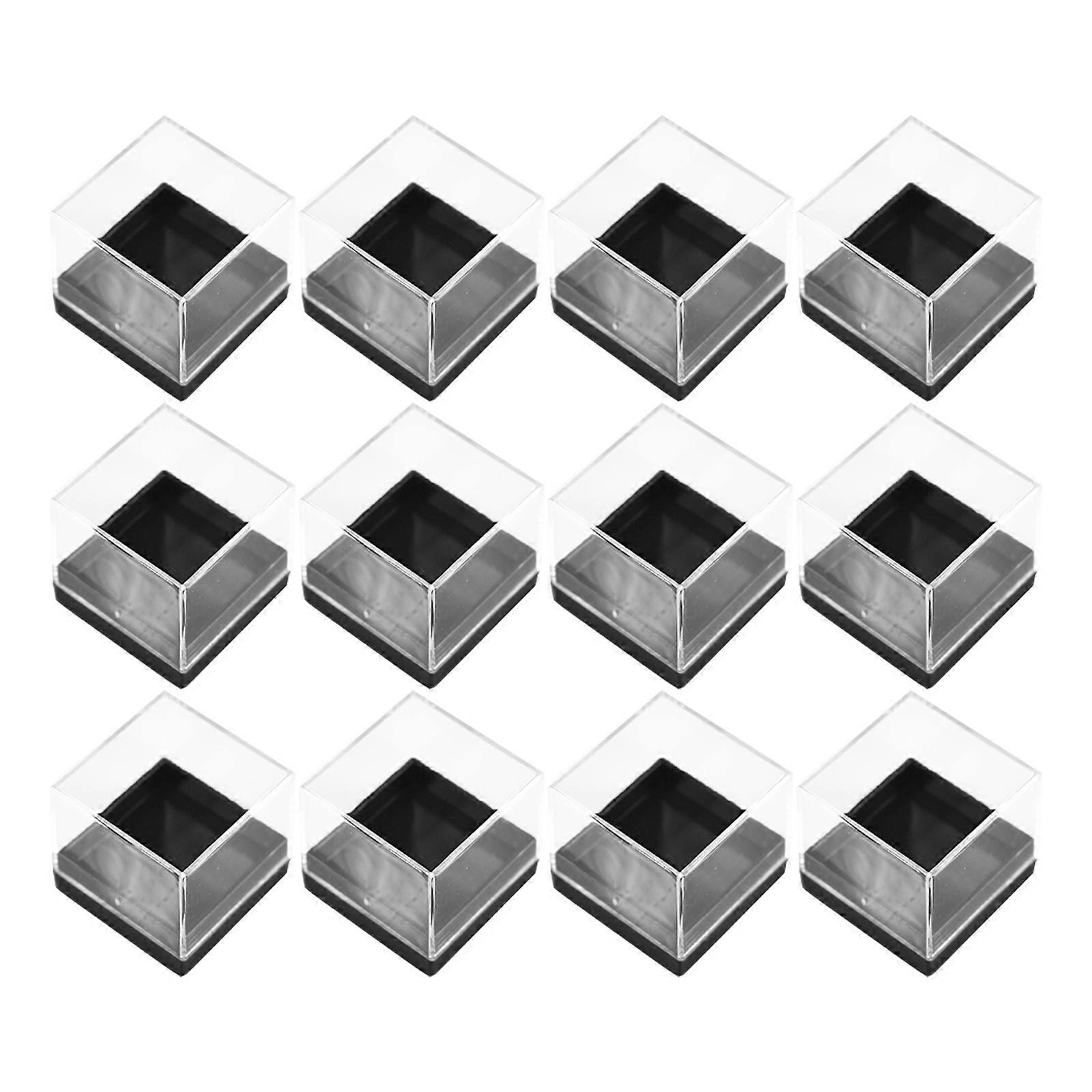 Transparent Cube Mineral Specimen Storage Cases for Display 24Pcs