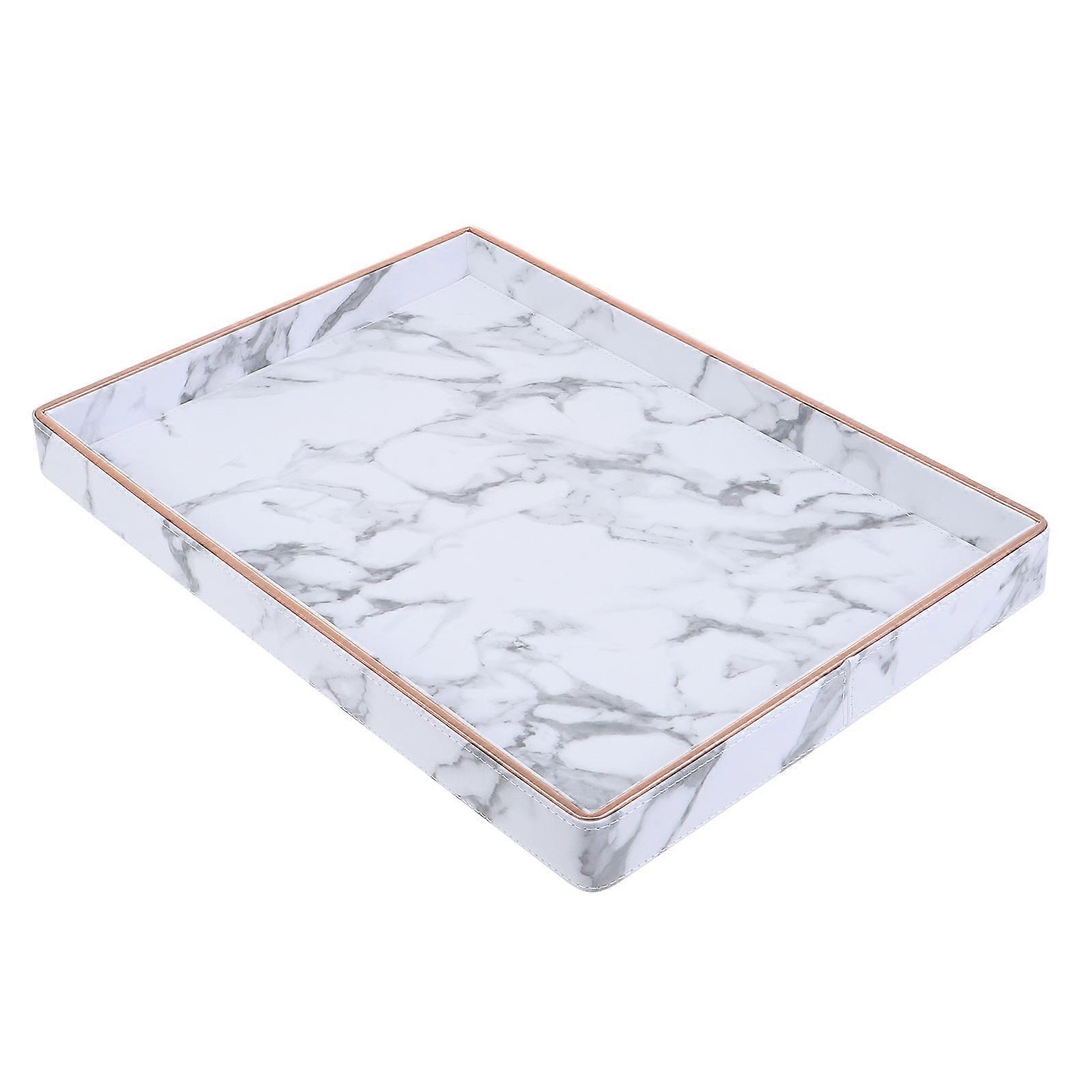Bathroom Tray Marble Pattern for Storage 2Pcs Set