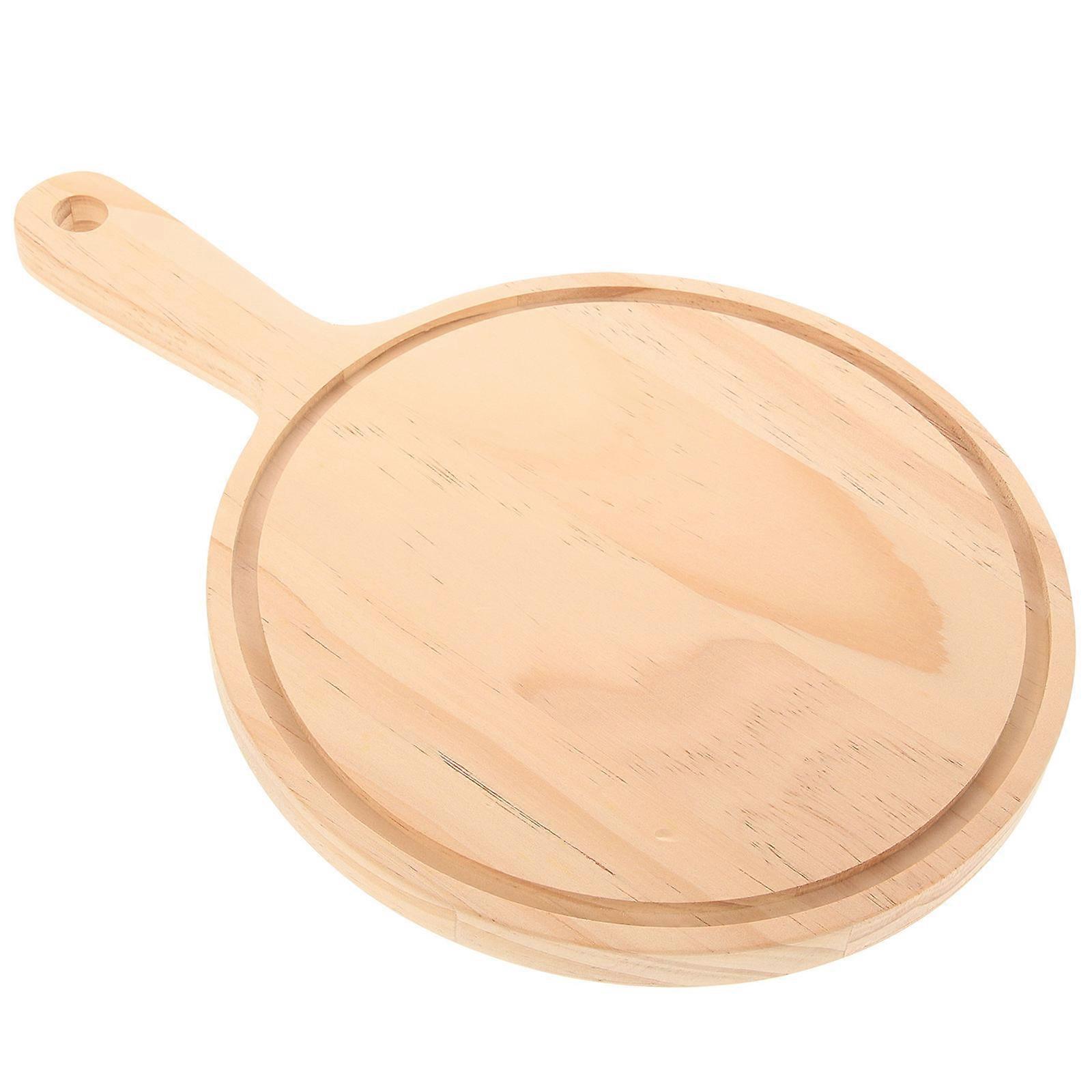 Round Wooden Pizza Tray 2Pcs Functional Pizza Serving Solution For Kitchen And Dining Table Use