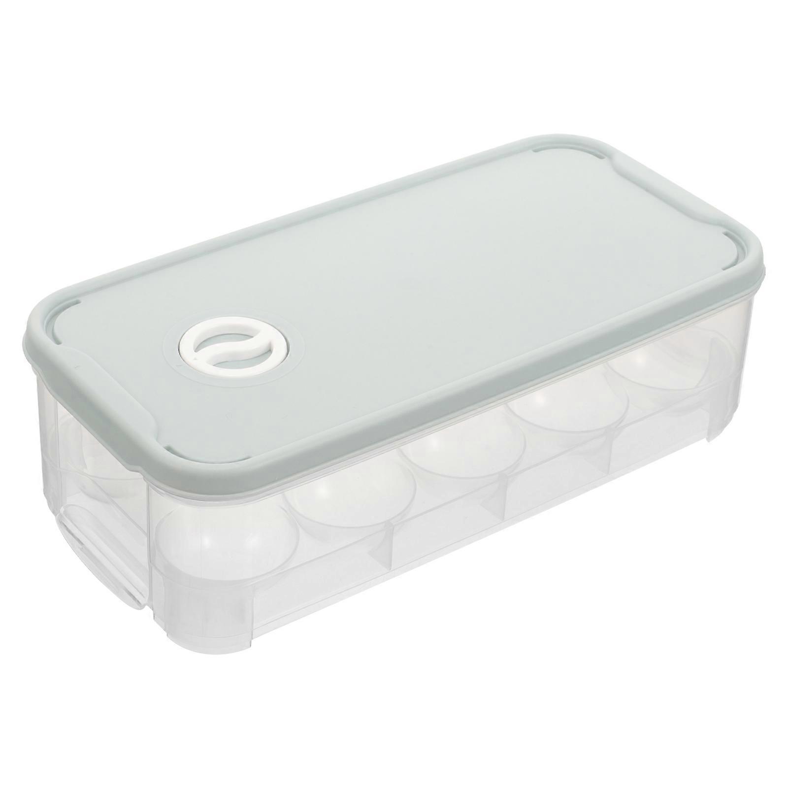 Fridge Egg Holder 10 Eggs Storage Box for Storage 2Pcs with Clear Lid