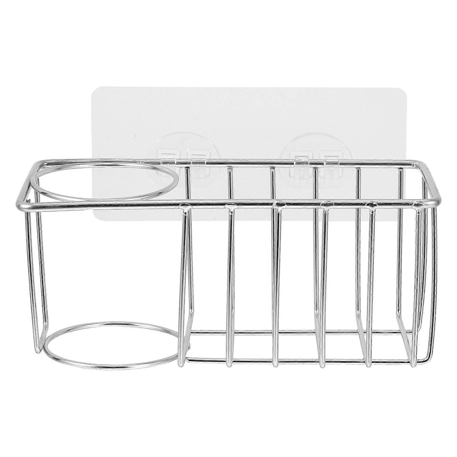 Sink Sponge Rack Silver for Water Draining 2Pcs Storage Organizer