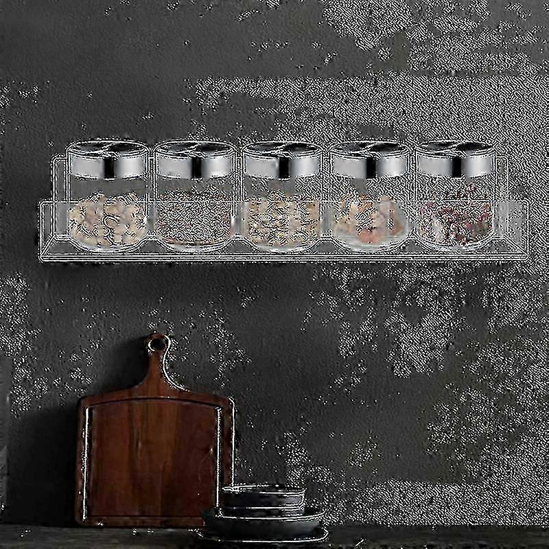 Wall Mounted Acrylic Spice Rack Organizer for Kitchen Storage