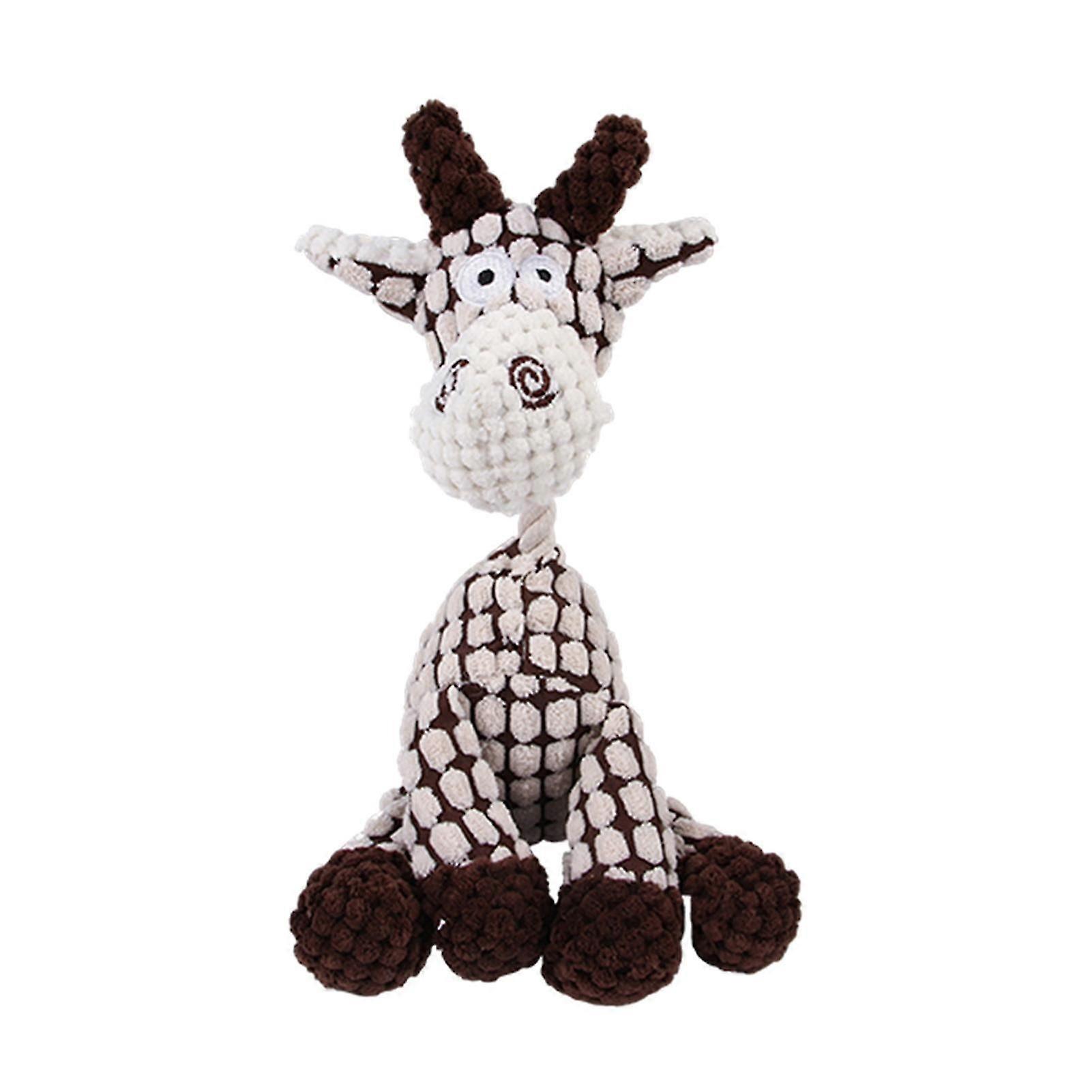 Petsboro Bite Buddy Donkey Chew Toy Plush Squeaky Dog Toy Aggressive Chewers Interactive Stuffed Animal Teething Toy for Small Medium Dogs