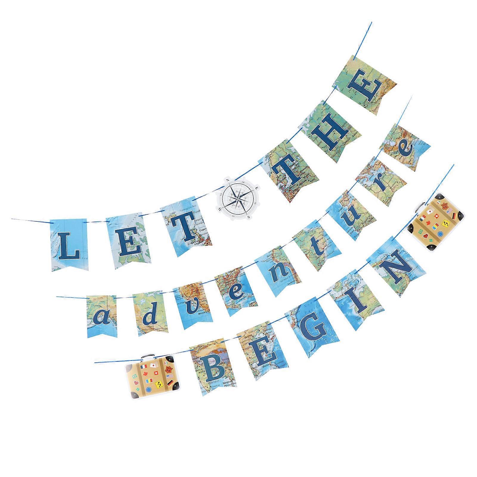 Creative Paper Banner for Decor 2Pcs Hanging Flags