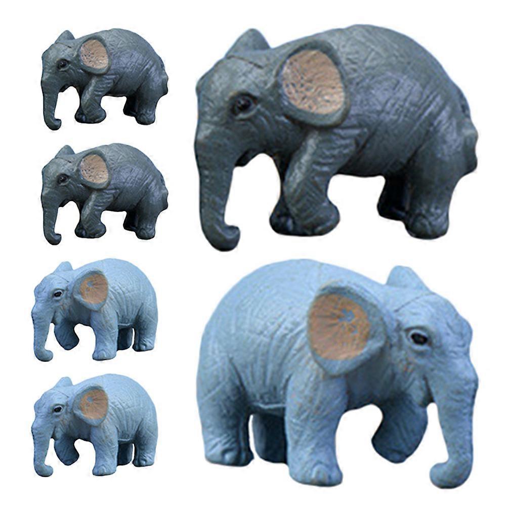 PVC Mini Elephant Figurines for Garden Decor 24Pcs Cute Micro Landscape Statues