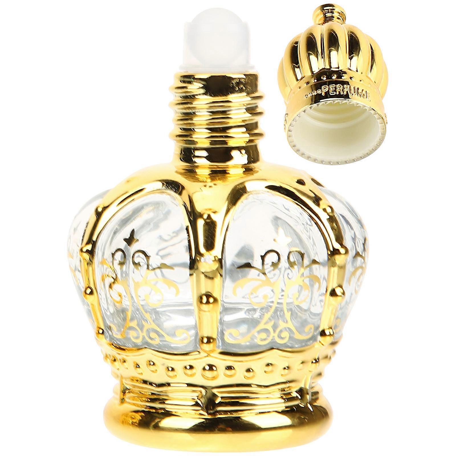 Golden Essential Oil Bottles for Storage 8Pcs Middle Eastern Empty Perfume Bottles