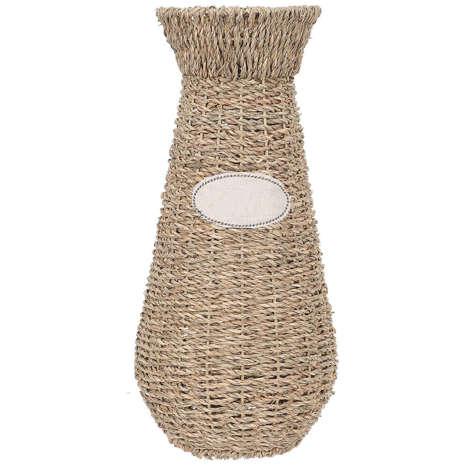 Flower Arrangement Vase Simple Style Container Office Decoration Grass Material Round Edges 1Pack