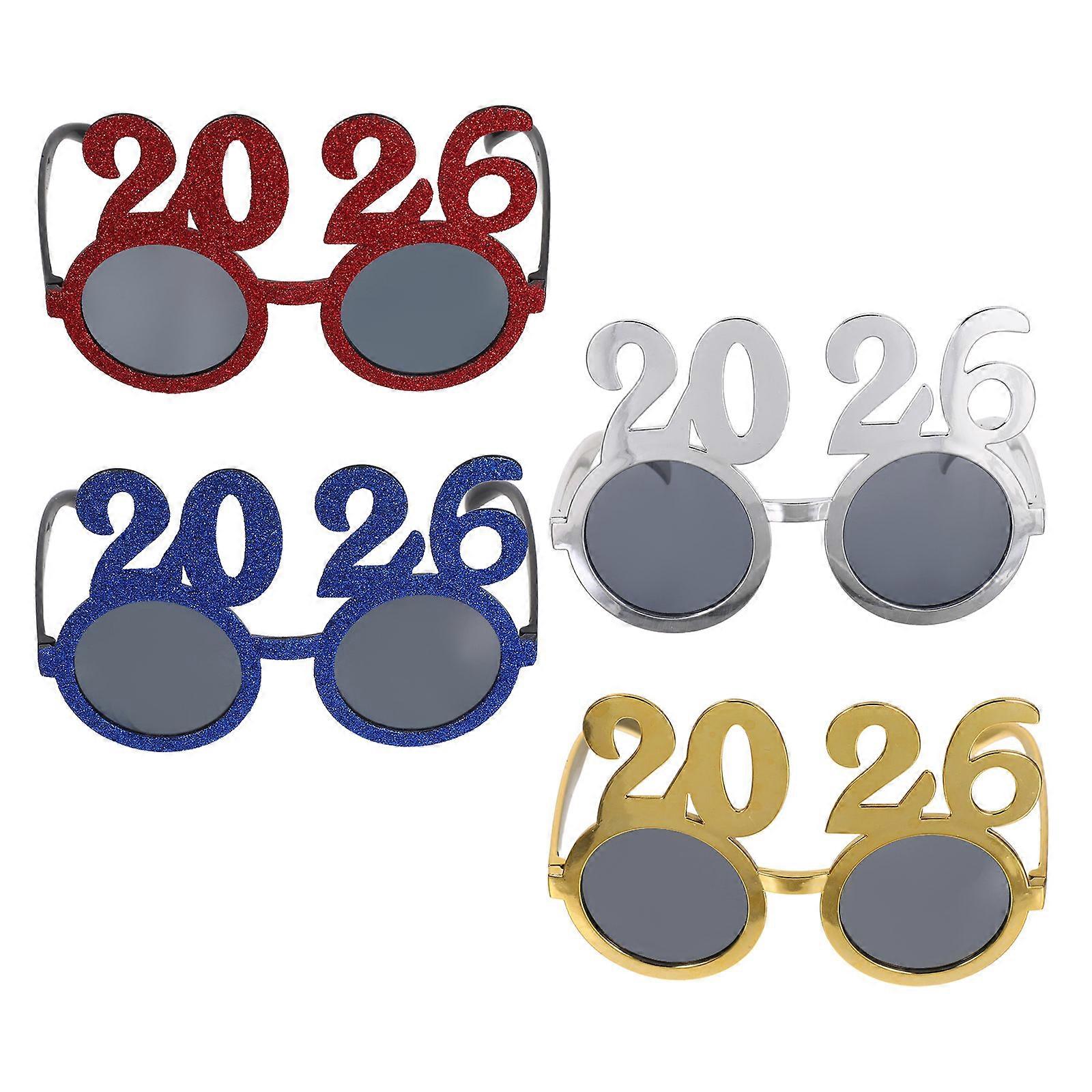 Assorted Color New Year Party Glasses 12 Pcs Photo Booth Props For Birthdays And Graduation Parties