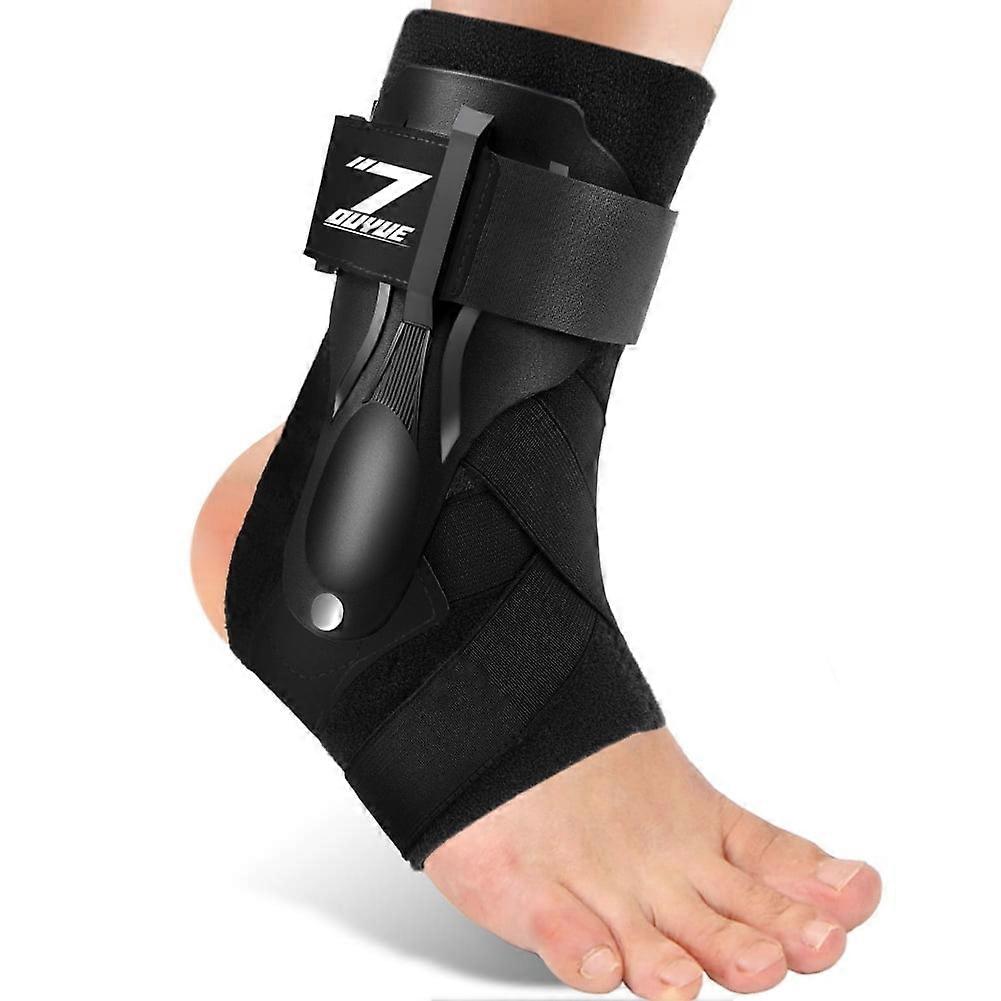 Ankle Brace and Support Stabilizer with Stabilizing Stirrup Splint,Black,M (Please Order A Size Up)