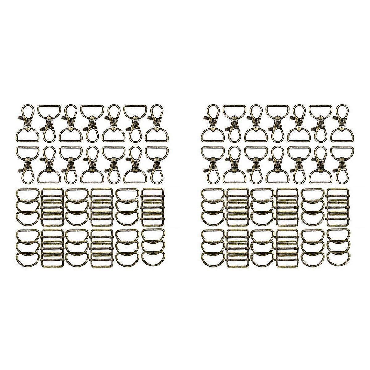 56Pcs Keychain Hooks with D Rings Set Purse Hardware for Bag Making