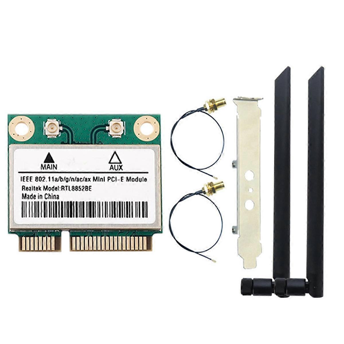 RTL8852BE WiFi 6 Network Card with 8DBI Antennas BT 5.2 Mini PCI-E