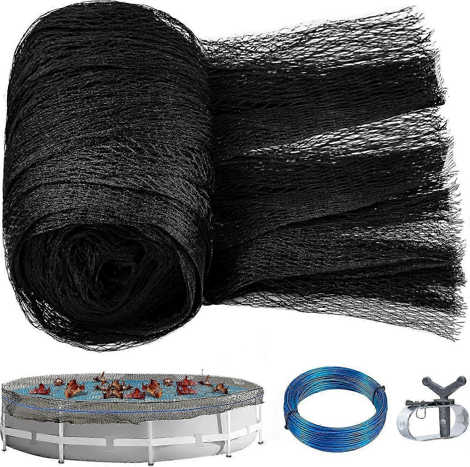 2025 Latest Model 24 Feet Round Leaf Net Pool Cover Mesh Swimming Pool Covers