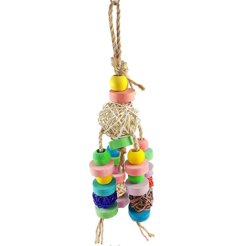 Parrot Toy Rattan Ball Hanging Bite String for Playing 4Pcs Set