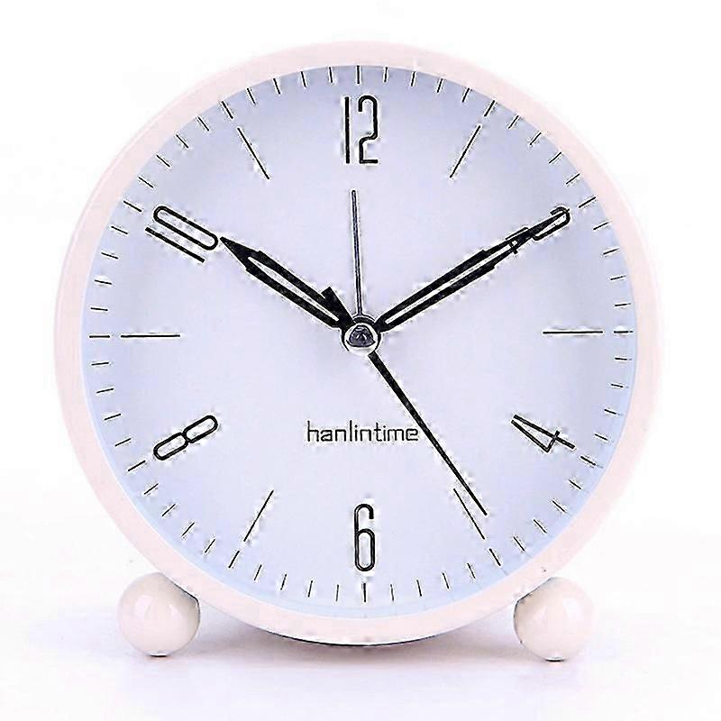 Silent Alarm Clock Non Ticking Analog Alarm Clocks Minimalistic Round Metal Light Alarm Clock