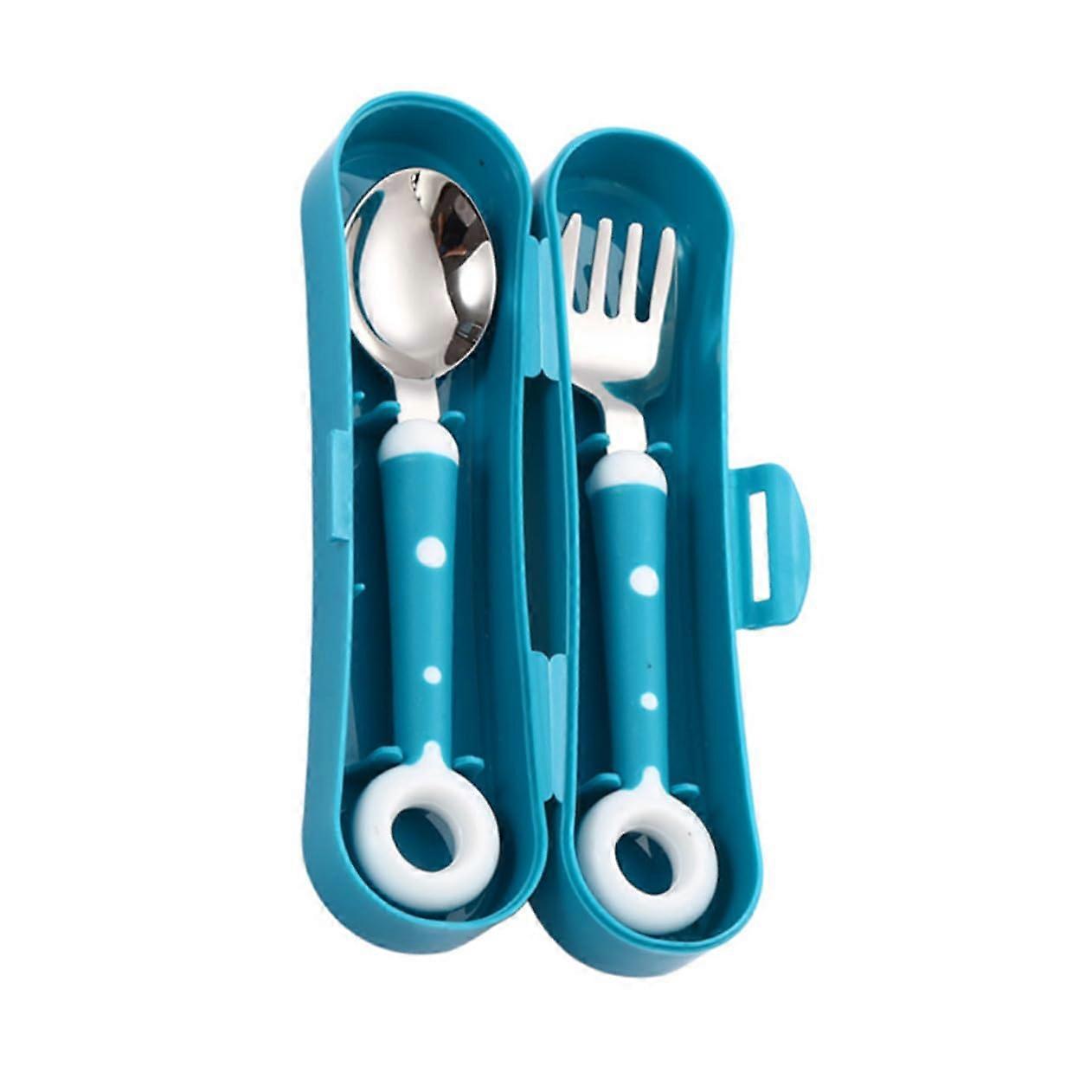 Stainless Steel Tableware With Silicone NonSlip Handles For Spoon And Fork Flatware SmoothEdge Utensils For Picnic
