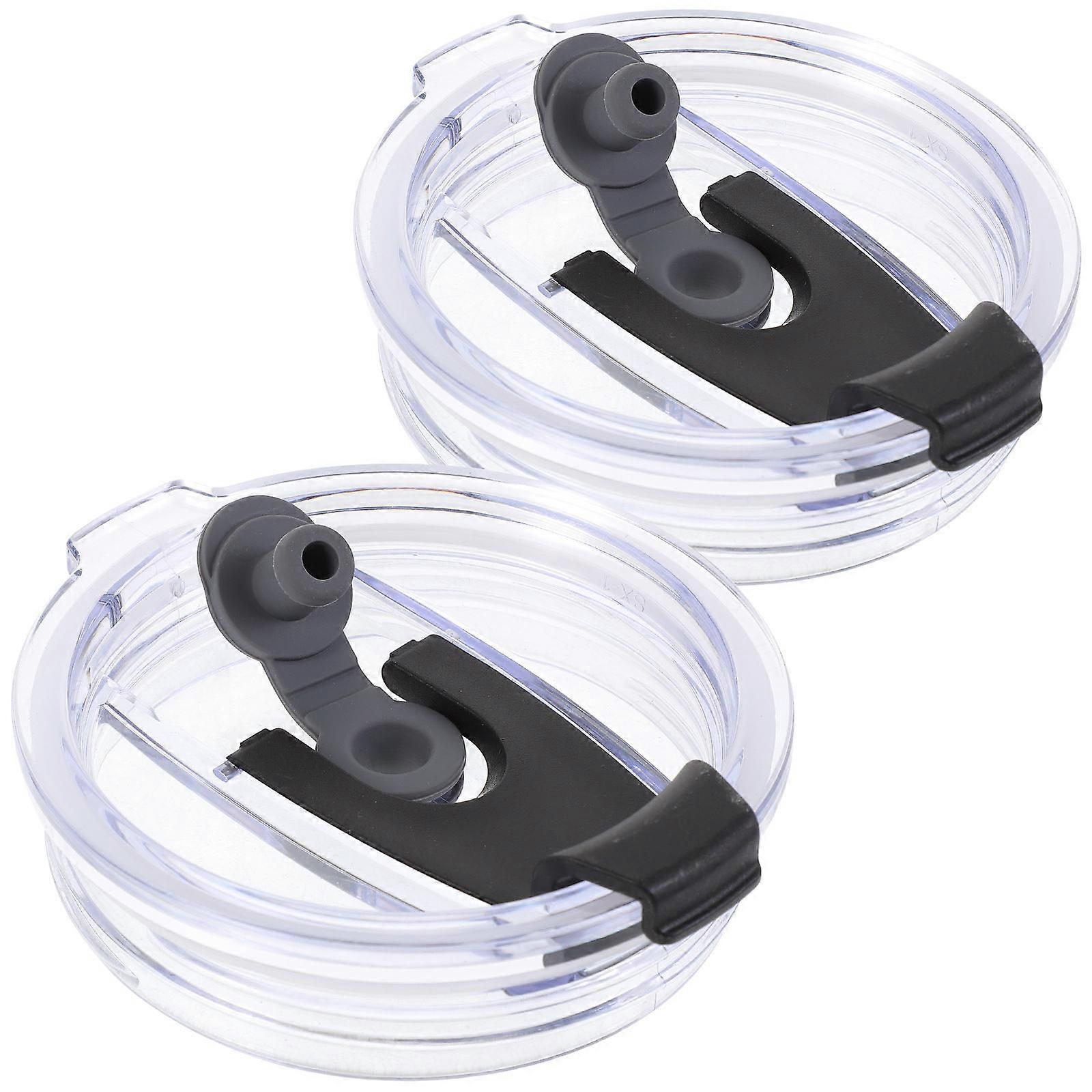 Plastic Tumbler Lid Replacement Covers Leak-Proof 10Pcs Black Set