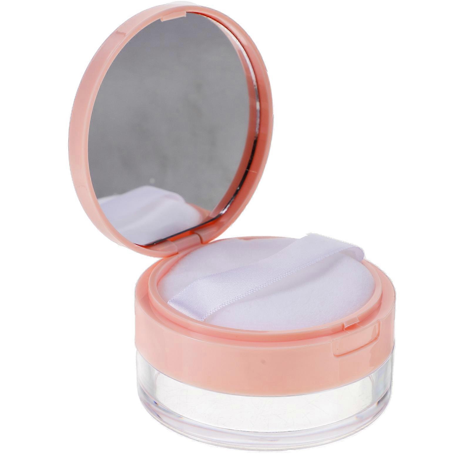 Powder Puff Holder Portable Empty Powder Case with Mirror for Storage Use