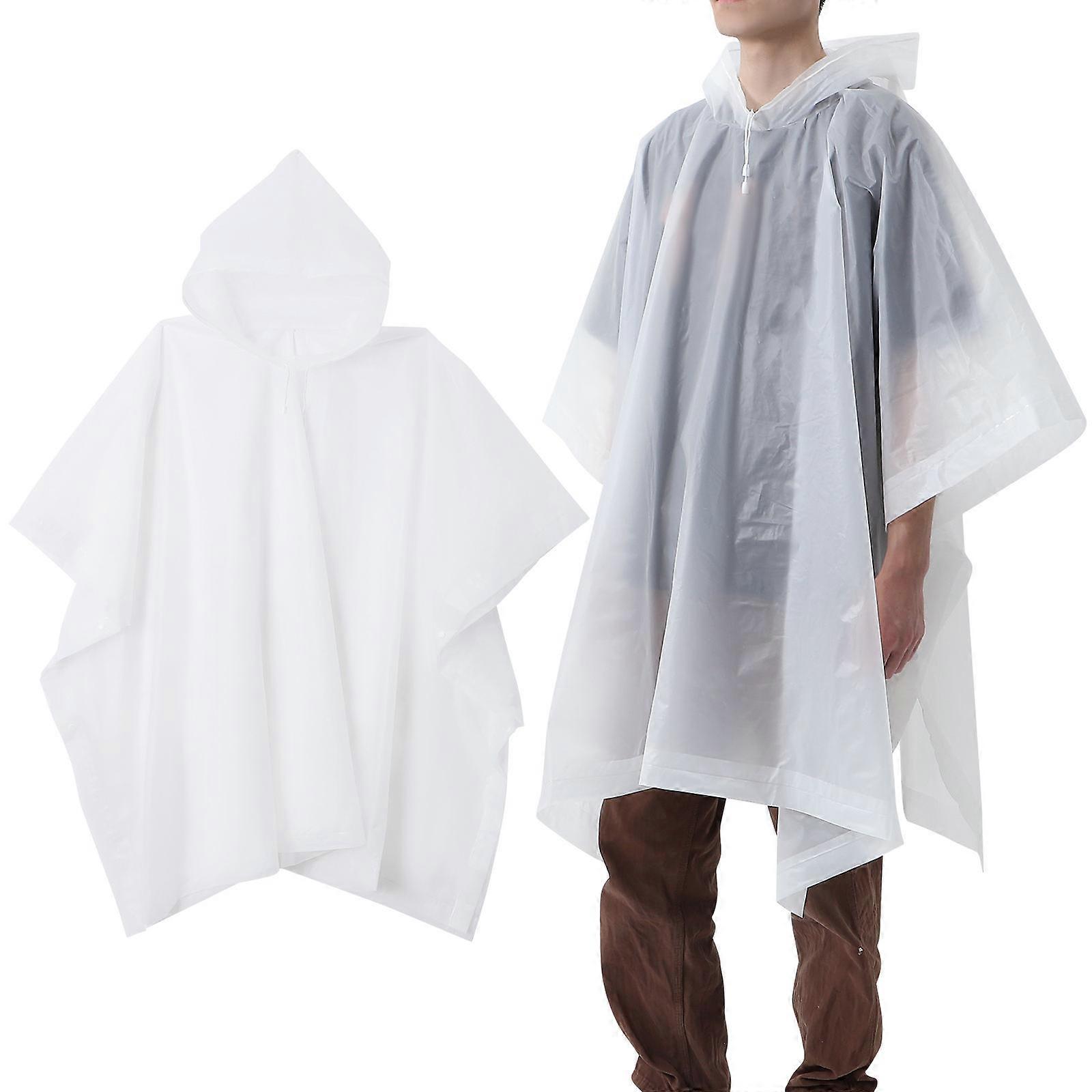 Raincoat Transparent Reusable Rain Poncho for Adults Waterproof 2Pcs Set