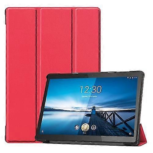 For Lenovo M10 Fhd Rel Tb-x605fc Custer Pattern Pure Color Horizontal Flip Leather Case With Three-folding Holder/wake-up/sleep Function