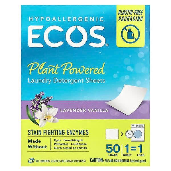 Earth Friendly Products, ECOSÃÂÃÂÃÂÃÂ®, Plant Powered Laundry Detergent Sheets, Lavender Vanilla, 50 Sheets