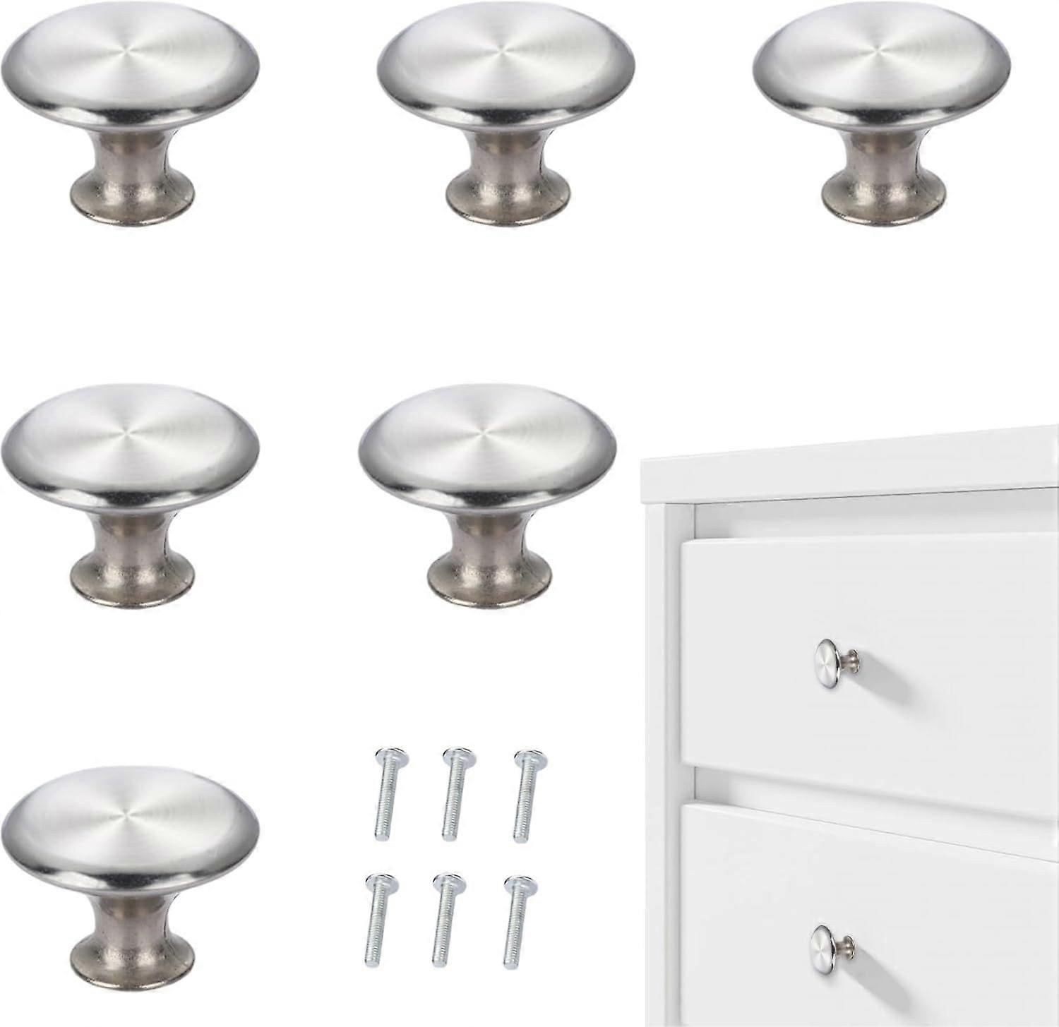 Nuqin 6PCS Cabinet Knobs - Stainless Steel Door Knobs for Cupboards Elevate Your Home Decor