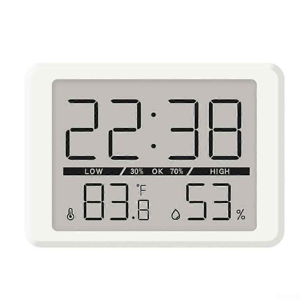 Compact Magnetic Mini Alarm Clock With RealTime Temperature And Humidity Monitoring White Finish Desktop Alarm Clock