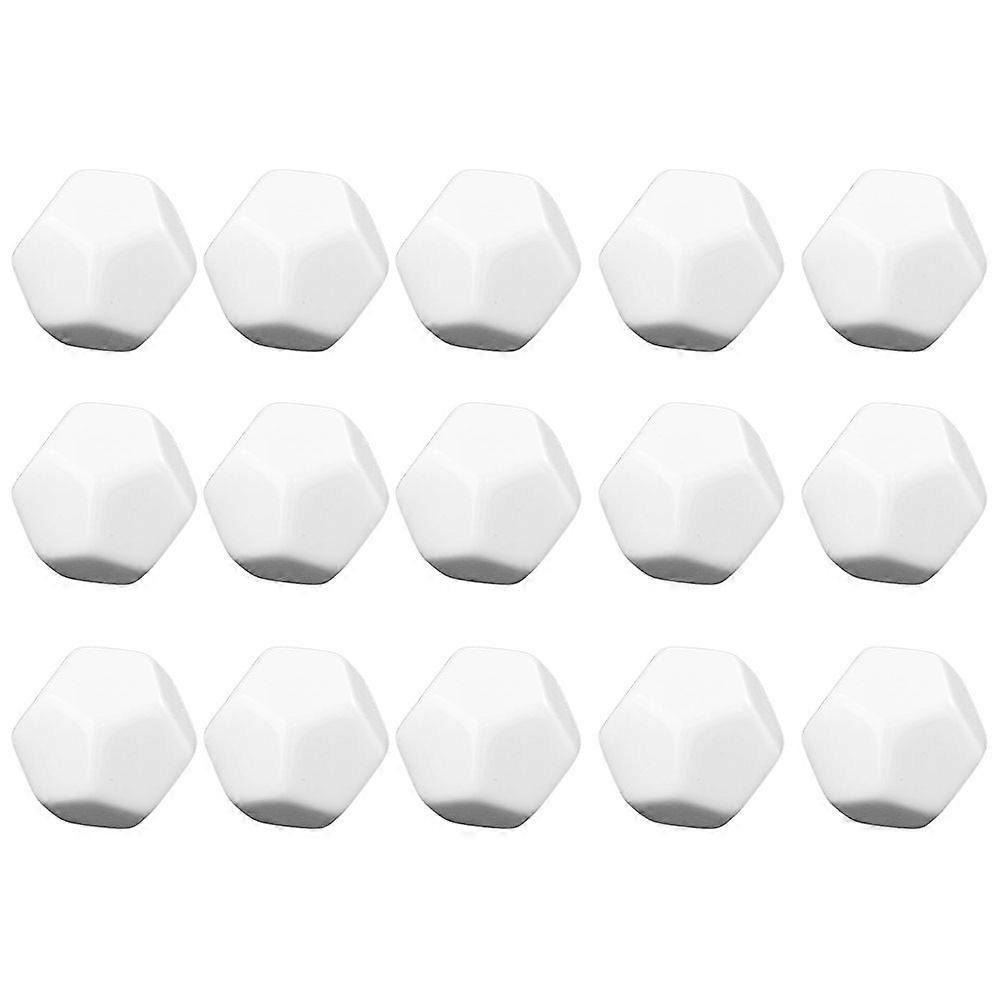 15 Pack 22MM Blank White Dice Set D12 Dice Cubes for Game,Fun,DIY