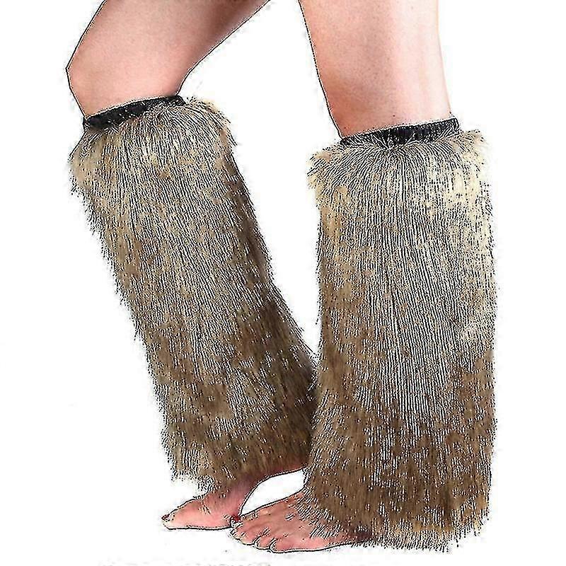 1ペアレッグウォーマーフェイクファーふわふわ膝高厚厚セクシー保温無地秋冬女性ブーツストッキング家庭用